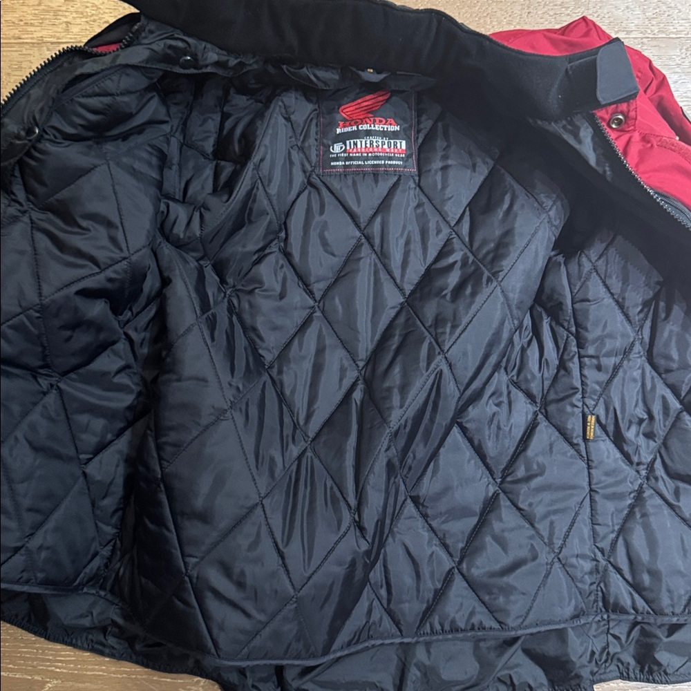 Honda Goldwing Motorcycle Jacket Red Black Belted Touring Coat Size S - Picture 10 of 14